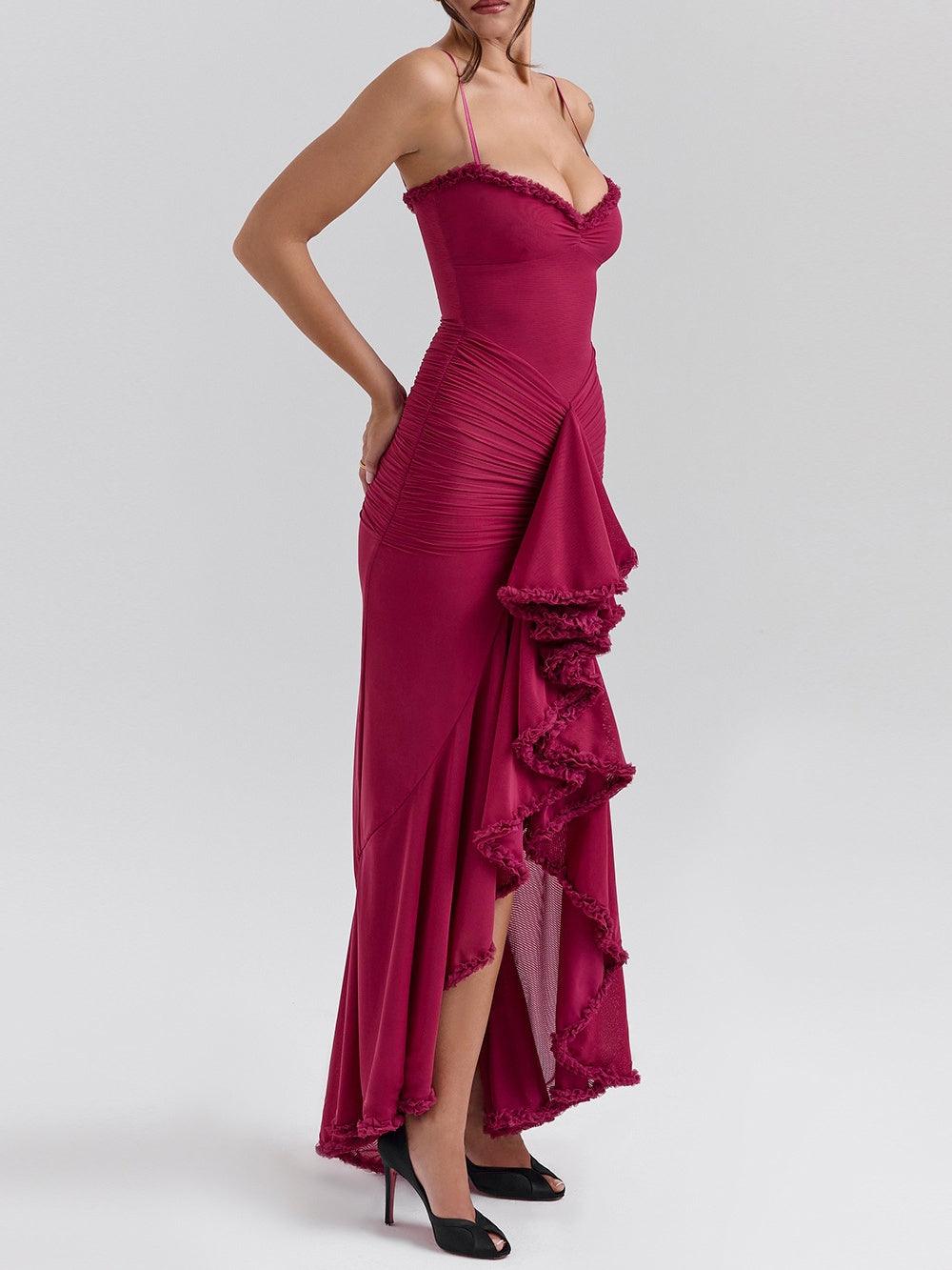 Maxi vestido de malla sin mangas