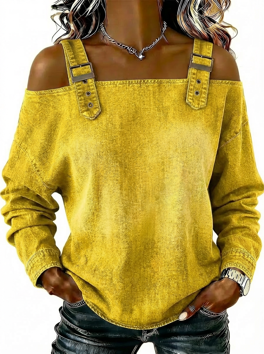 Camisa de mezclilla sin mangas para mujer