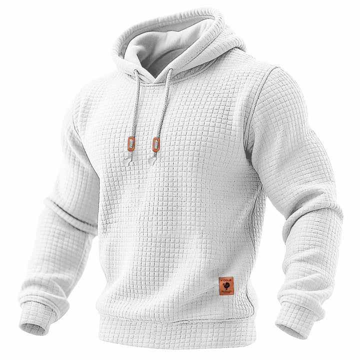 Sudadera acolchada con capucha para hombre, estilo waffle, ideal para deportes al aire libre