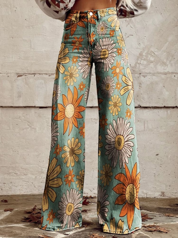 Pantalón palazzo de flores