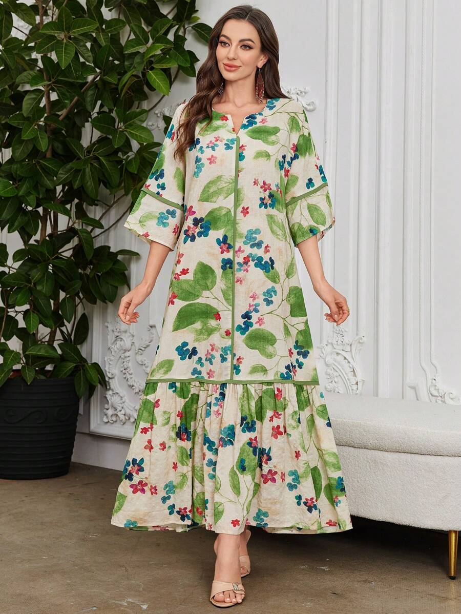 Flora | Vestido con Volantes de Estampado Floral