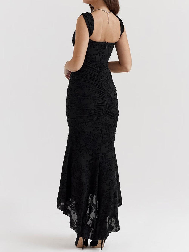 Maxi vestido floral en azul campanilla