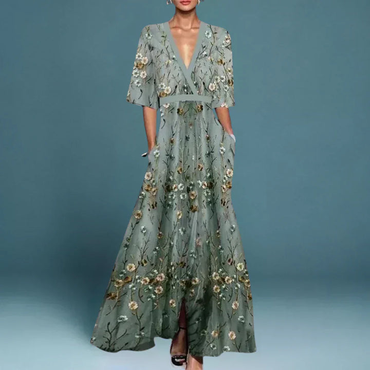 Hazel - Elegante vestido cruzado floral