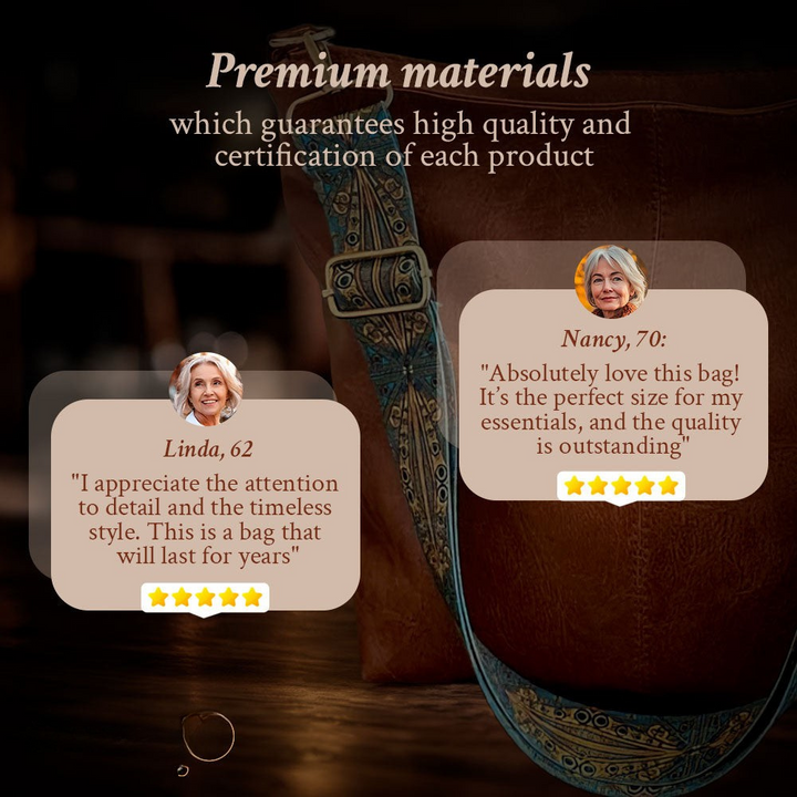 Elegante bolsa de hombro de piel vintage