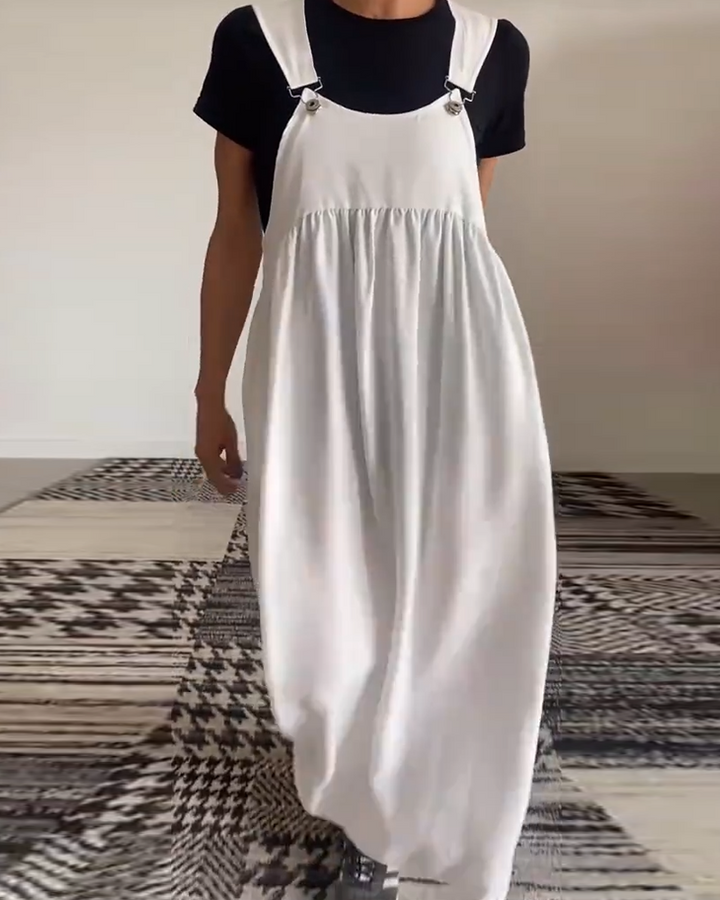 Vestido Sólido Casual con Tirantes Elegantes