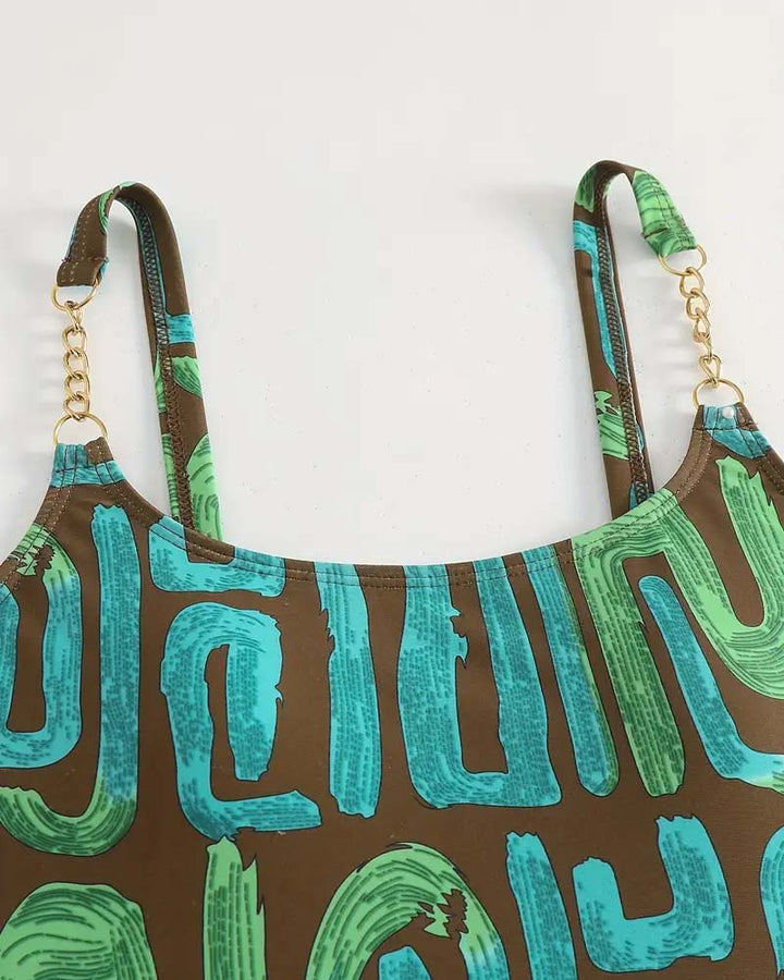 Elegante Bañador de Una Pieza con Tirantes