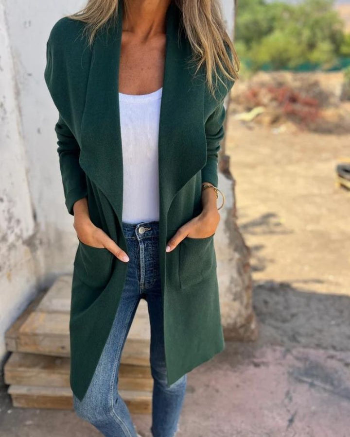 EIGONA - CHAQUETA CARDIGÁN CASUAL CON SOLAPA