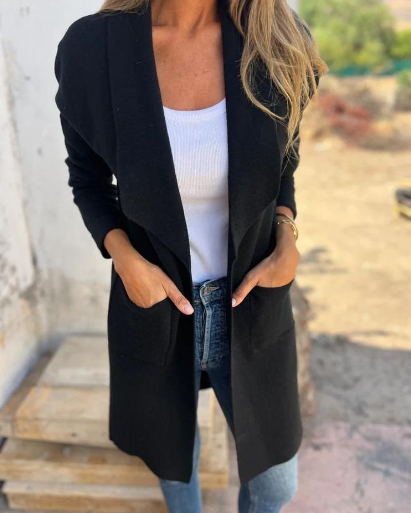 EIGONA - CHAQUETA CARDIGÁN CASUAL CON SOLAPA
