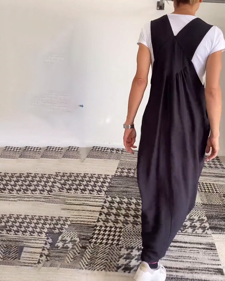 Vestido Sólido Casual con Tirantes Elegantes