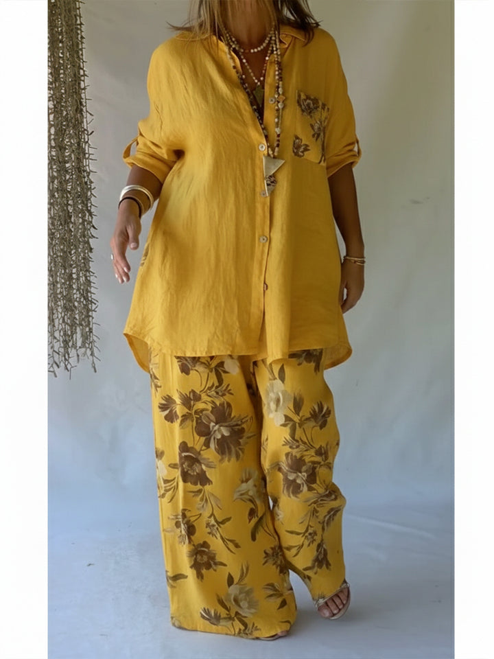 Yasmin | Conjunto Floral de Lino y Algodón