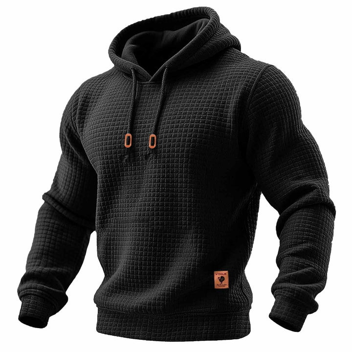 Sudadera acolchada con capucha para hombre, estilo waffle, ideal para deportes al aire libre