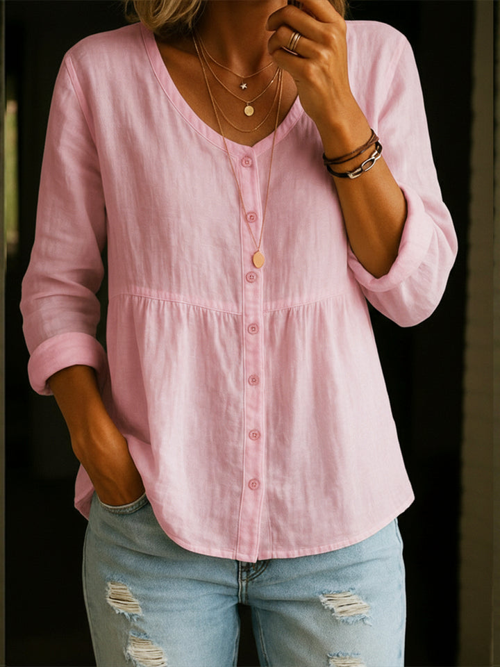 Camisa de Lino y Algodón para Mujeres