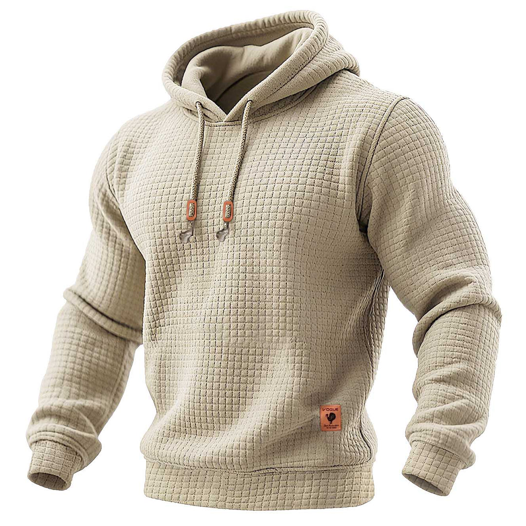 Sudadera acolchada con capucha para hombre, estilo waffle, ideal para deportes al aire libre