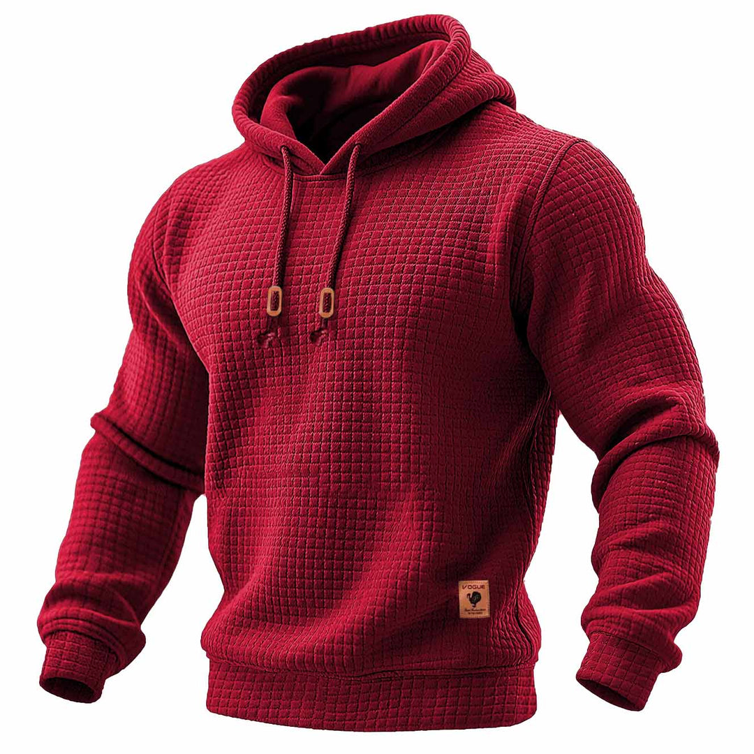 Sudadera acolchada con capucha para hombre, estilo waffle, ideal para deportes al aire libre