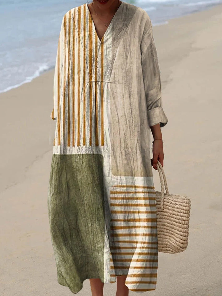 Vestido sin mangas con estampado geométrico abstracto para mujer