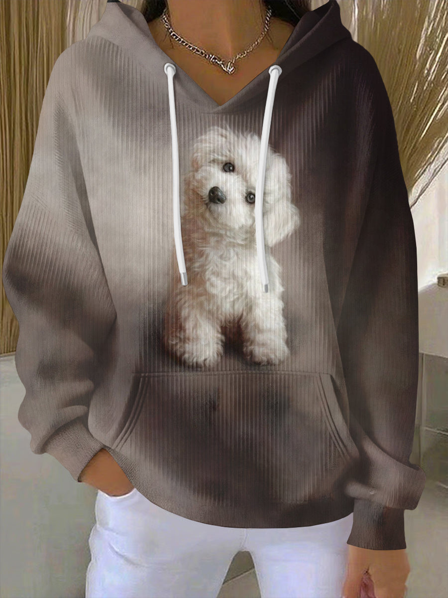 Daniela – Sudadera Casual con Impresión de Arte de Perro Divertido para Mujeres