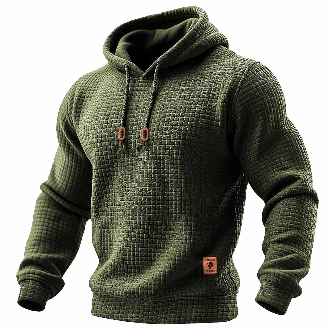 Sudadera acolchada con capucha para hombre, estilo waffle, ideal para deportes al aire libre