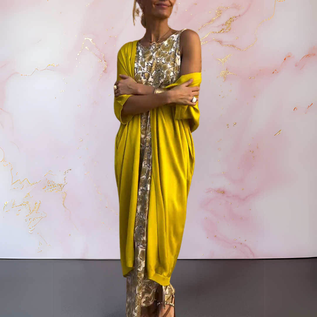 Melanie Vestido Elegante con Cárdigan