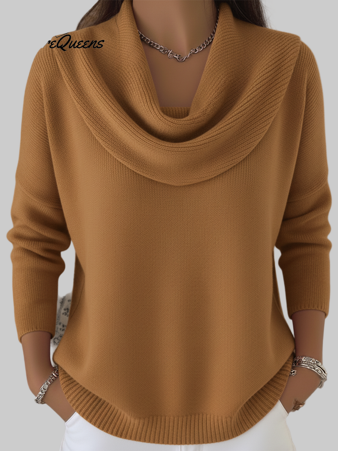 Celestine – Suéter Navideño con Cuello Volante y Toque Acogedor