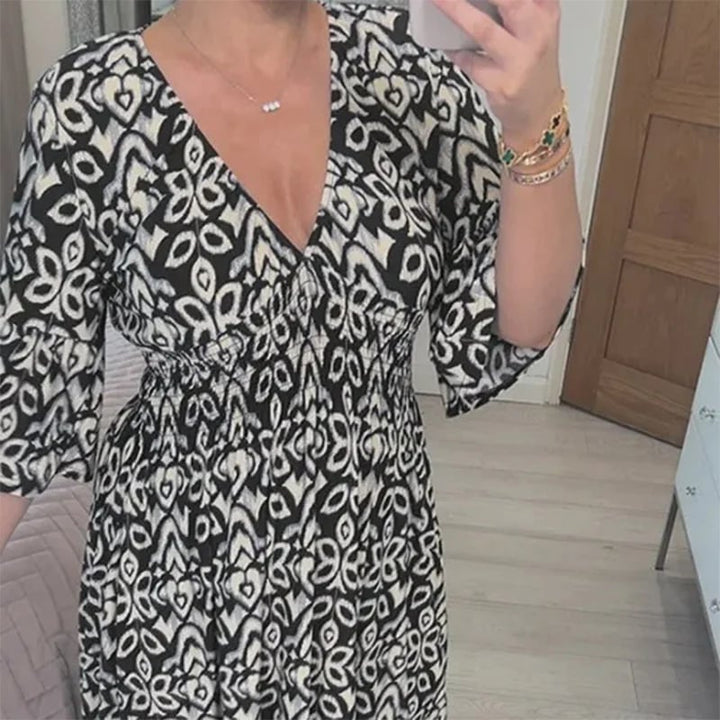 Maribel – Vestido largo vintage elegante, cómodo y favorecedor para mujeres