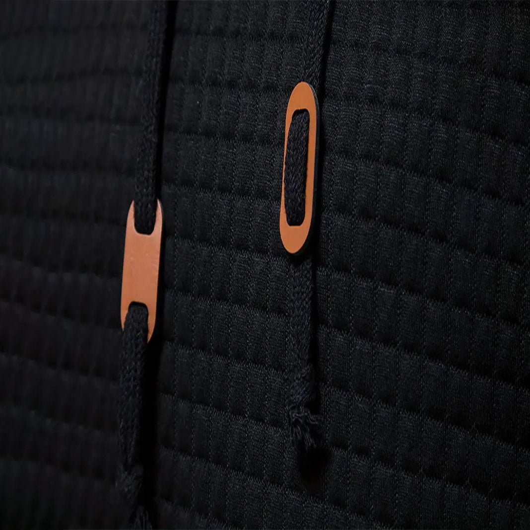 Sudadera acolchada con capucha para hombre, estilo waffle, ideal para deportes al aire libre