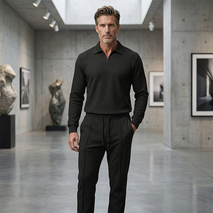 Damián | Conjunto de Sudadera Waffle y Pantalón Recto