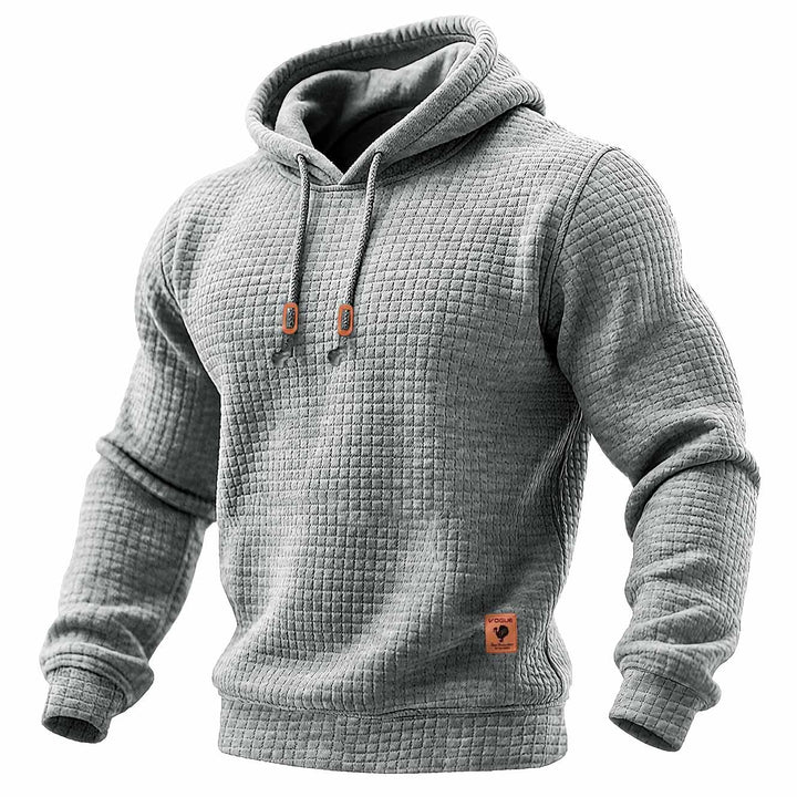 Sudadera acolchada con capucha para hombre, estilo waffle, ideal para deportes al aire libre