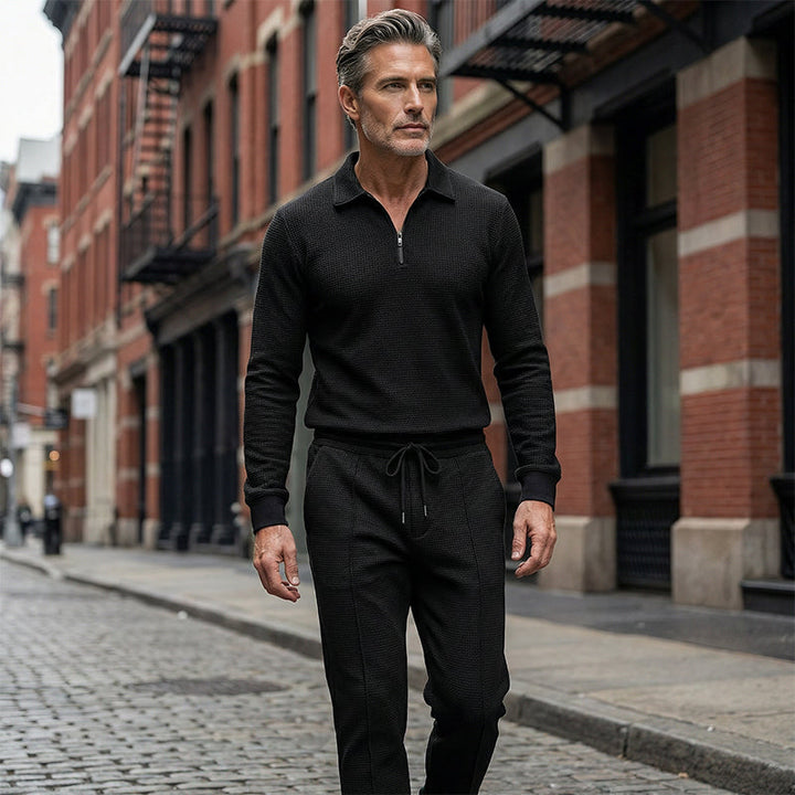 Damián | Conjunto de Sudadera Waffle y Pantalón Recto