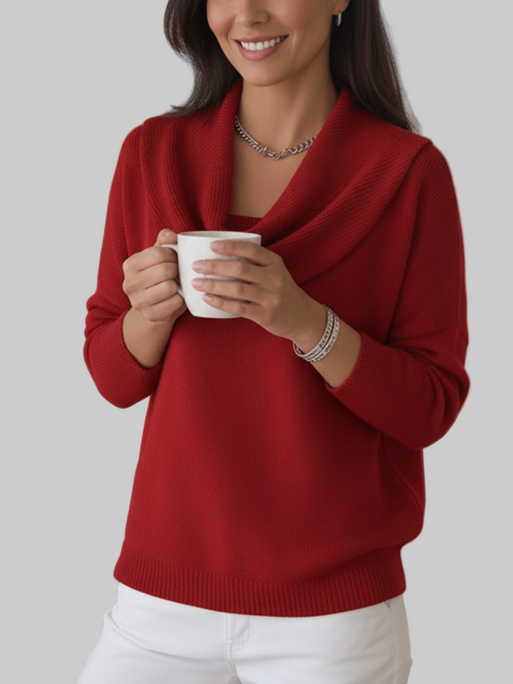 Celestine – Suéter Navideño con Cuello Volante y Toque Acogedor