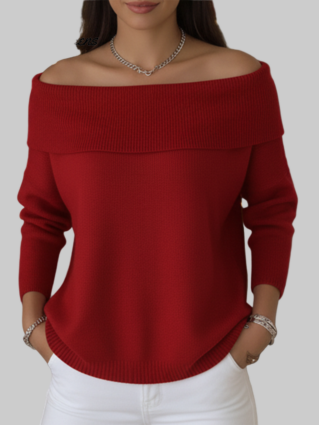 Celestine – Suéter Navideño con Cuello Volante y Toque Acogedor