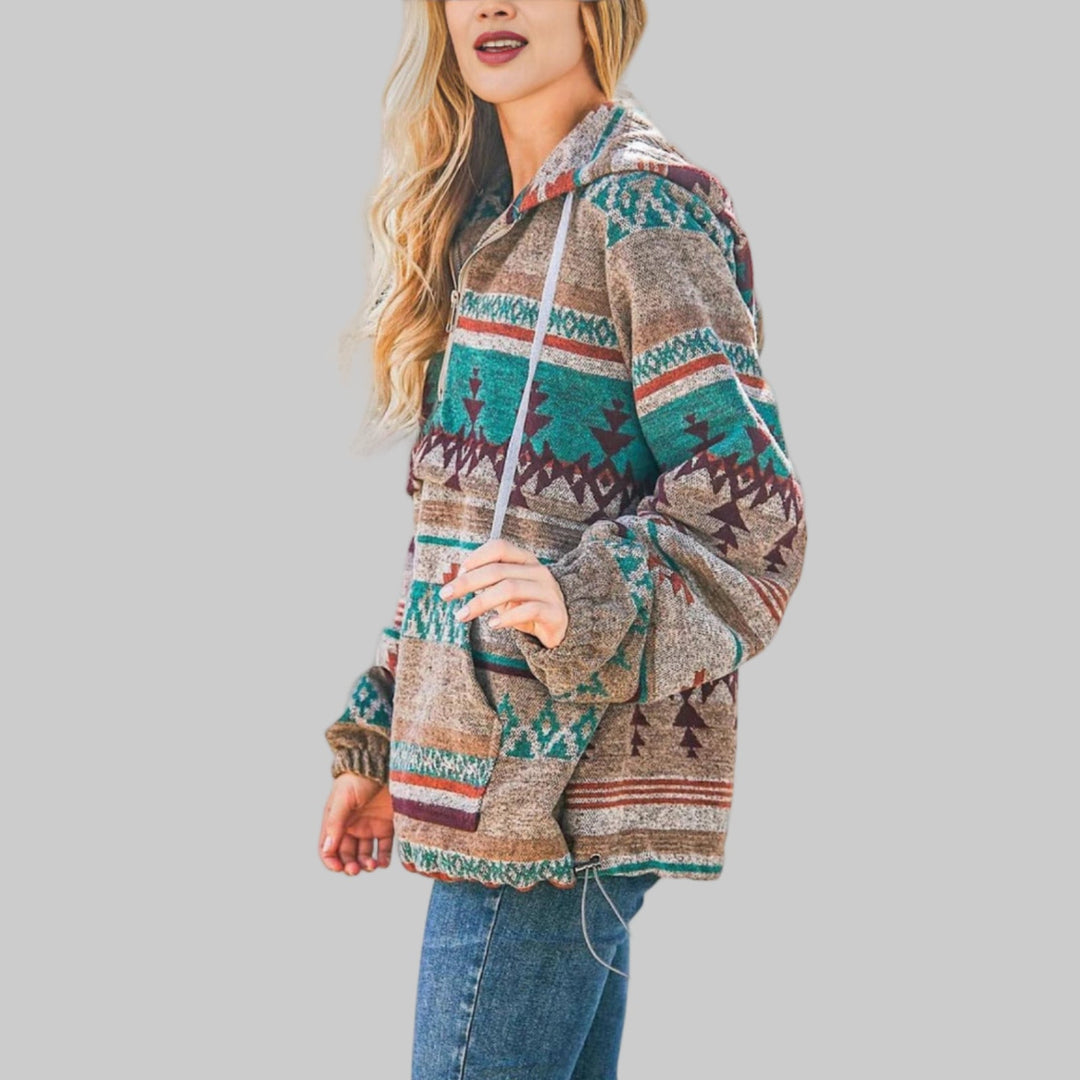 SAKU™ - Sudadera con capucha de manga larga y cremallera, cómoda y oversize