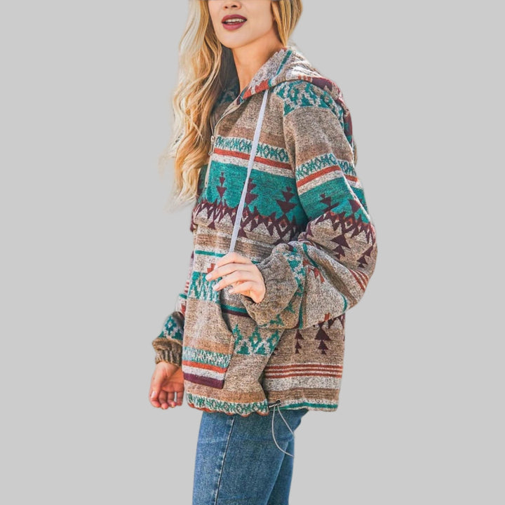 SAKU™ - Sudadera con capucha de manga larga y cremallera, cómoda y oversize