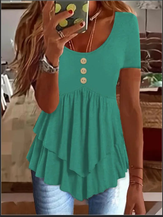 BELLE Blusa Vintage con Volantes