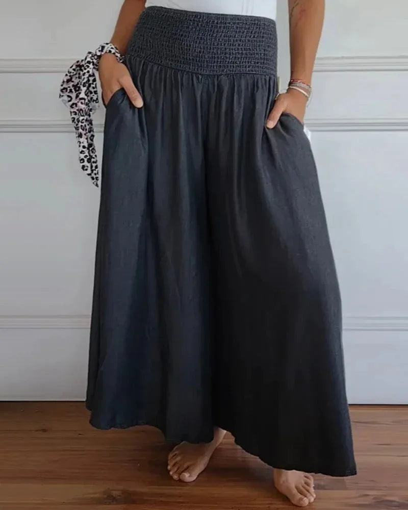 Pantalones Anchos con Cintura Ajustable
