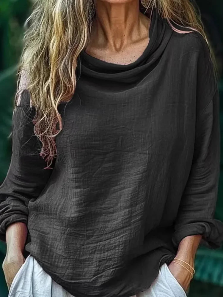 Seraphina – Top de Manga Larga con Cuello Mock para Mujeres