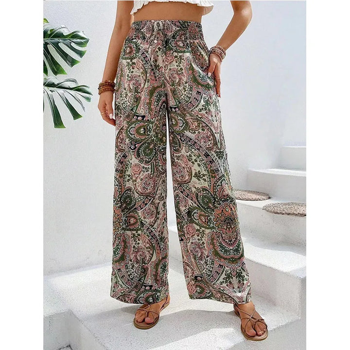 Pantalones Anchos con Estampado Vintage