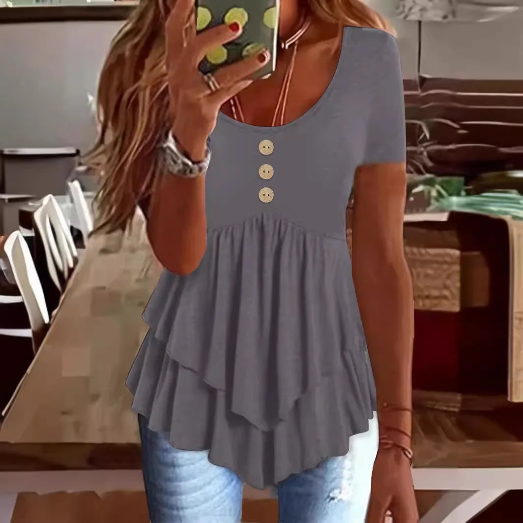 BELLE Blusa Vintage con Volantes