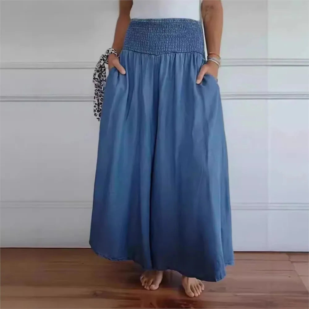 Pantalones Anchos con Cintura Ajustable