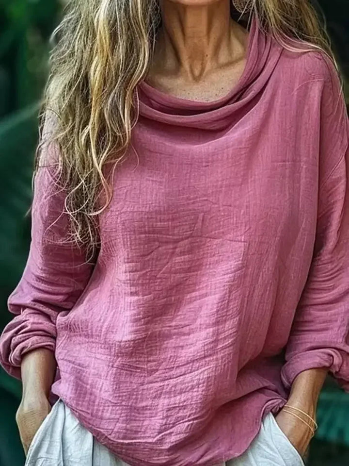 Seraphina – Top de Manga Larga con Cuello Mock para Mujeres