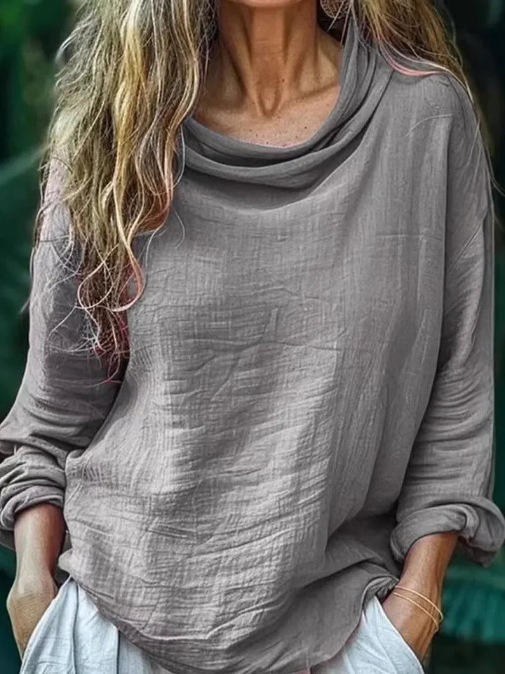 Seraphina – Top de Manga Larga con Cuello Mock para Mujeres