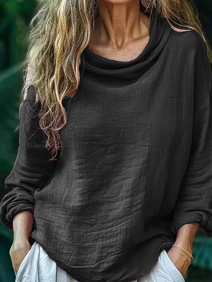 Seraphina – Top de Manga Larga con Cuello Mock para Mujeres