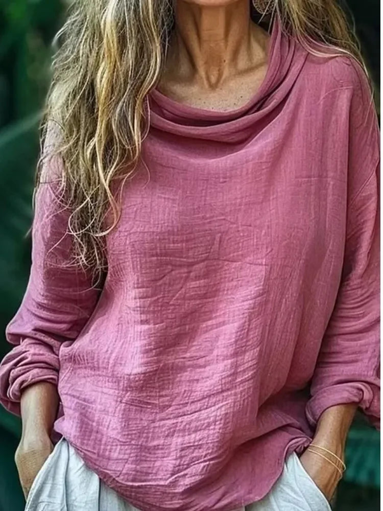 Seraphina – Top de Manga Larga con Cuello Mock para Mujeres