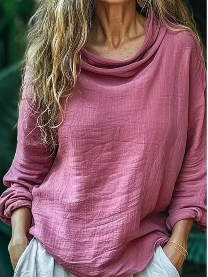 Seraphina – Top de Manga Larga con Cuello Mock para Mujeres