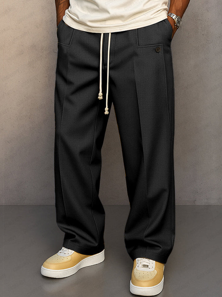 Pantalones de tiro ajustable de estilo urbano cómodo