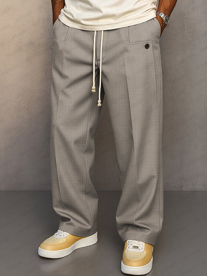 Pantalones de tiro ajustable de estilo urbano cómodo