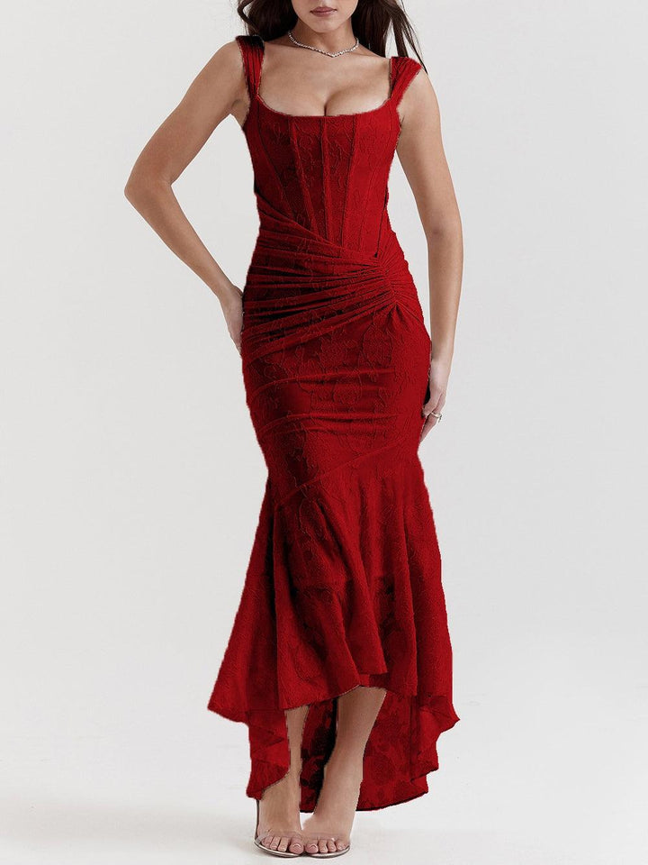 Maxi vestido floral en azul campanilla