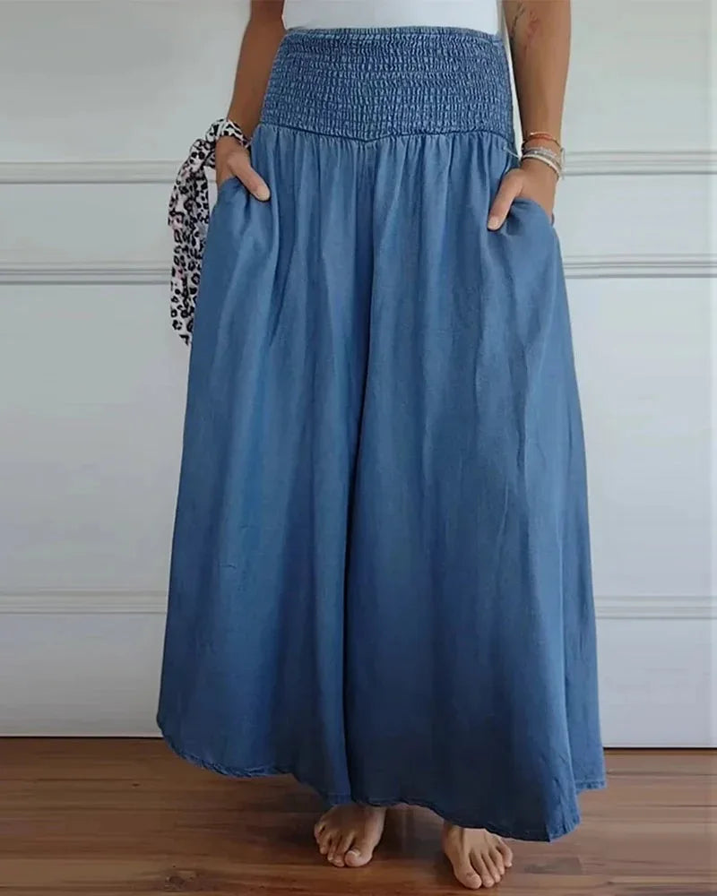 Pantalones Anchos con Cintura Ajustable