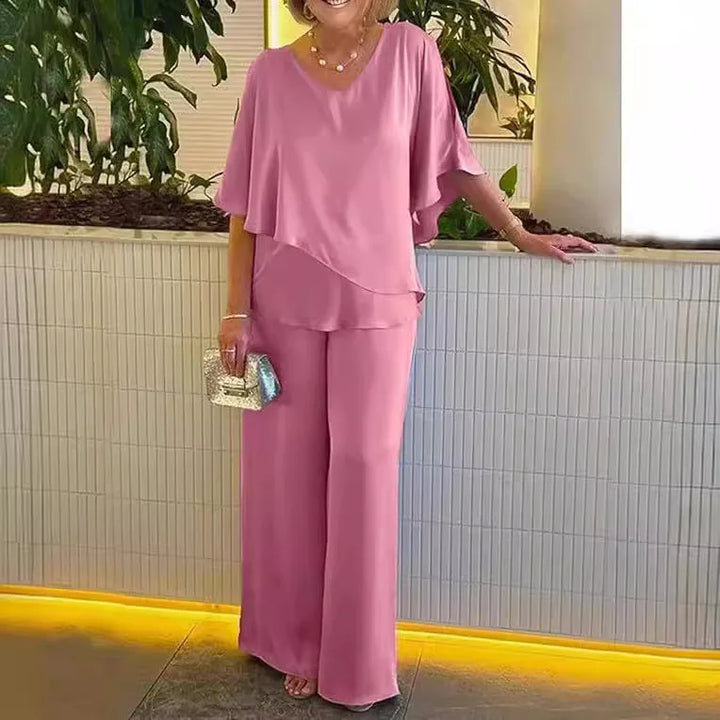 Nia Conjunto de Lounge con Escote en V y Diseño de Hemisferio Irregular