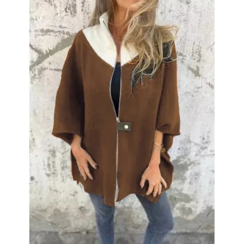 Monica – Chaqueta Casual de Cuello Alto para Mujeres