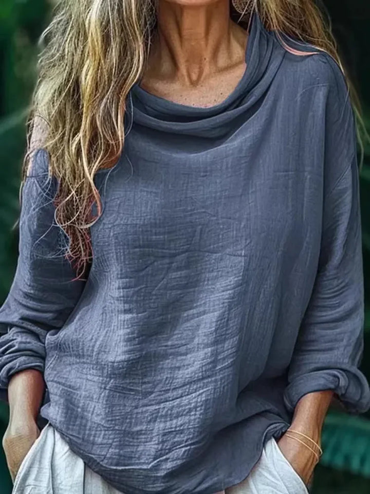 Seraphina – Top de Manga Larga con Cuello Mock para Mujeres